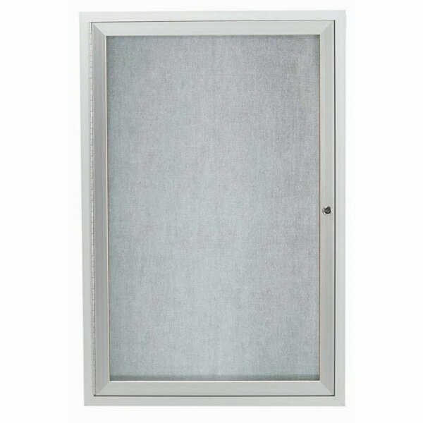 Aarco Enclosed Indoor/Outdoor Bulletin Board Satin Anodized Aluminum 36"x24" ODCC3624R